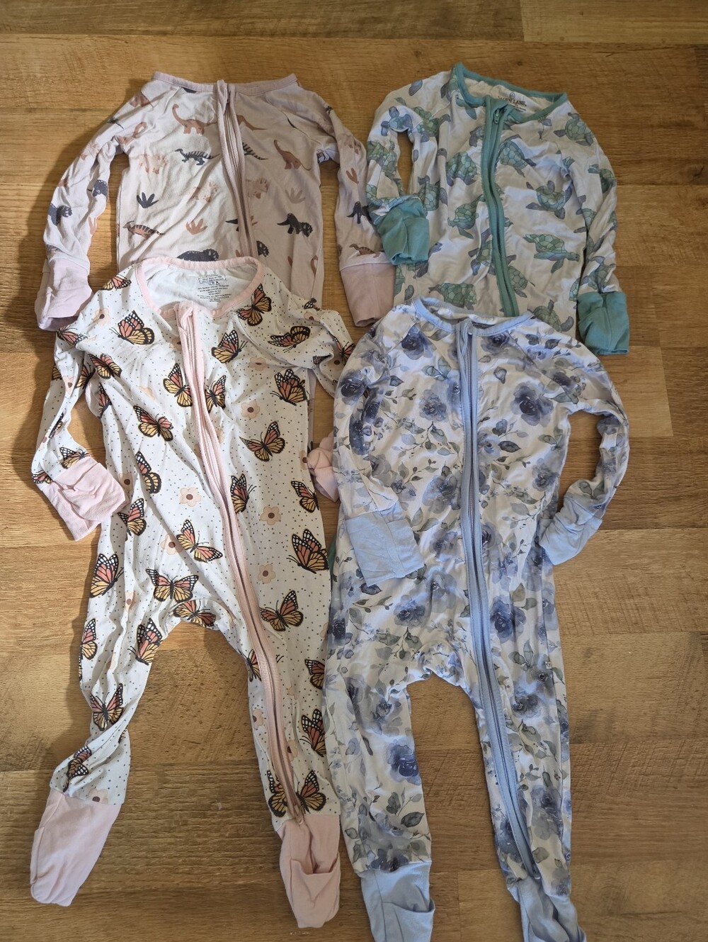 Caden Lane Zipper Convertible Rompers - Dinosaurs, Butterflies, Turtles, Floral